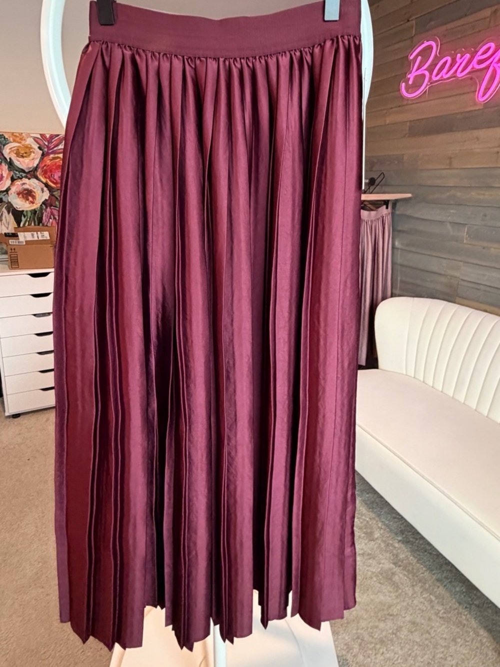 Lululemon Satin Pleated Midi Skirt | Size S - Picture 2 of 9
